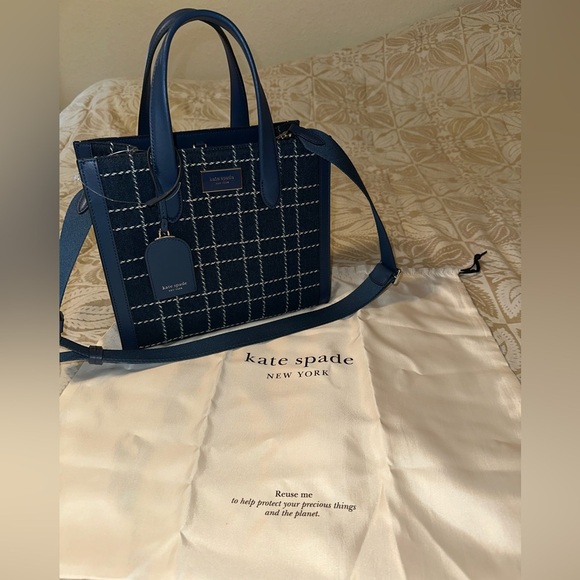 Kate Spade small manhattan denim & leather tote - Picture 11 of 16